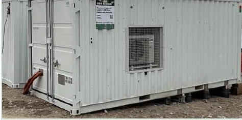 Containerised bionrec treatment plant positioned on a substation site
